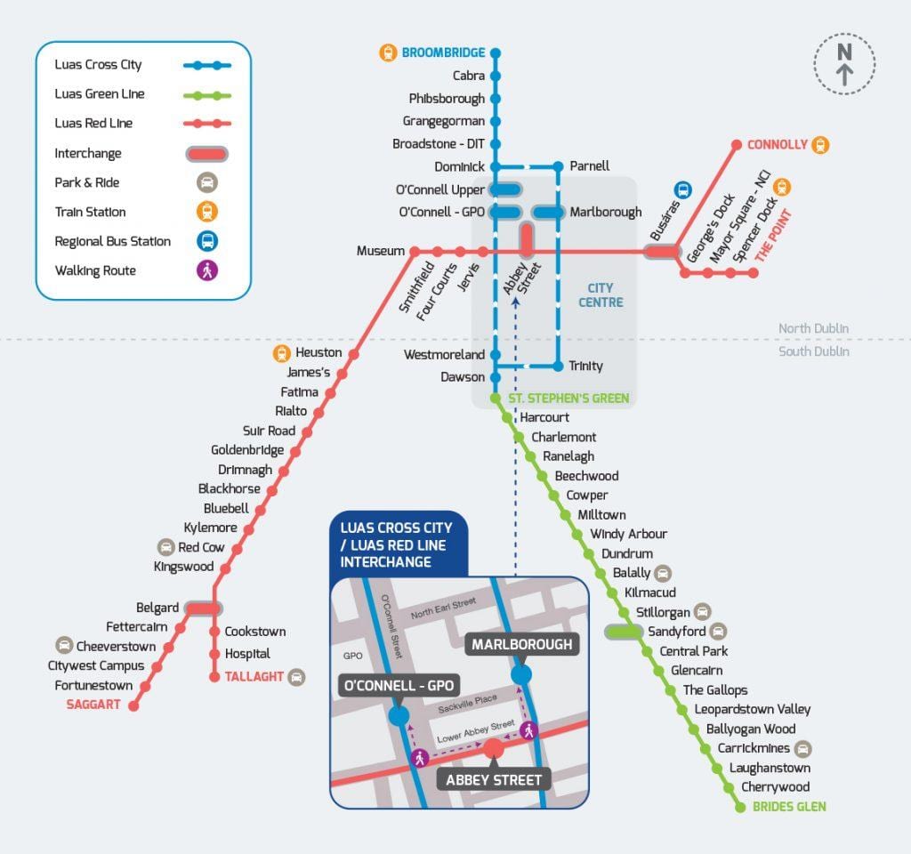 Luas לחצות את העיר במפת מסלול