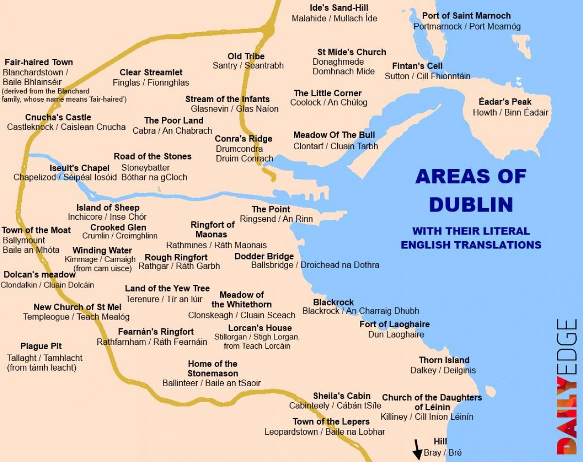 מפה של דבלין הפרברים.