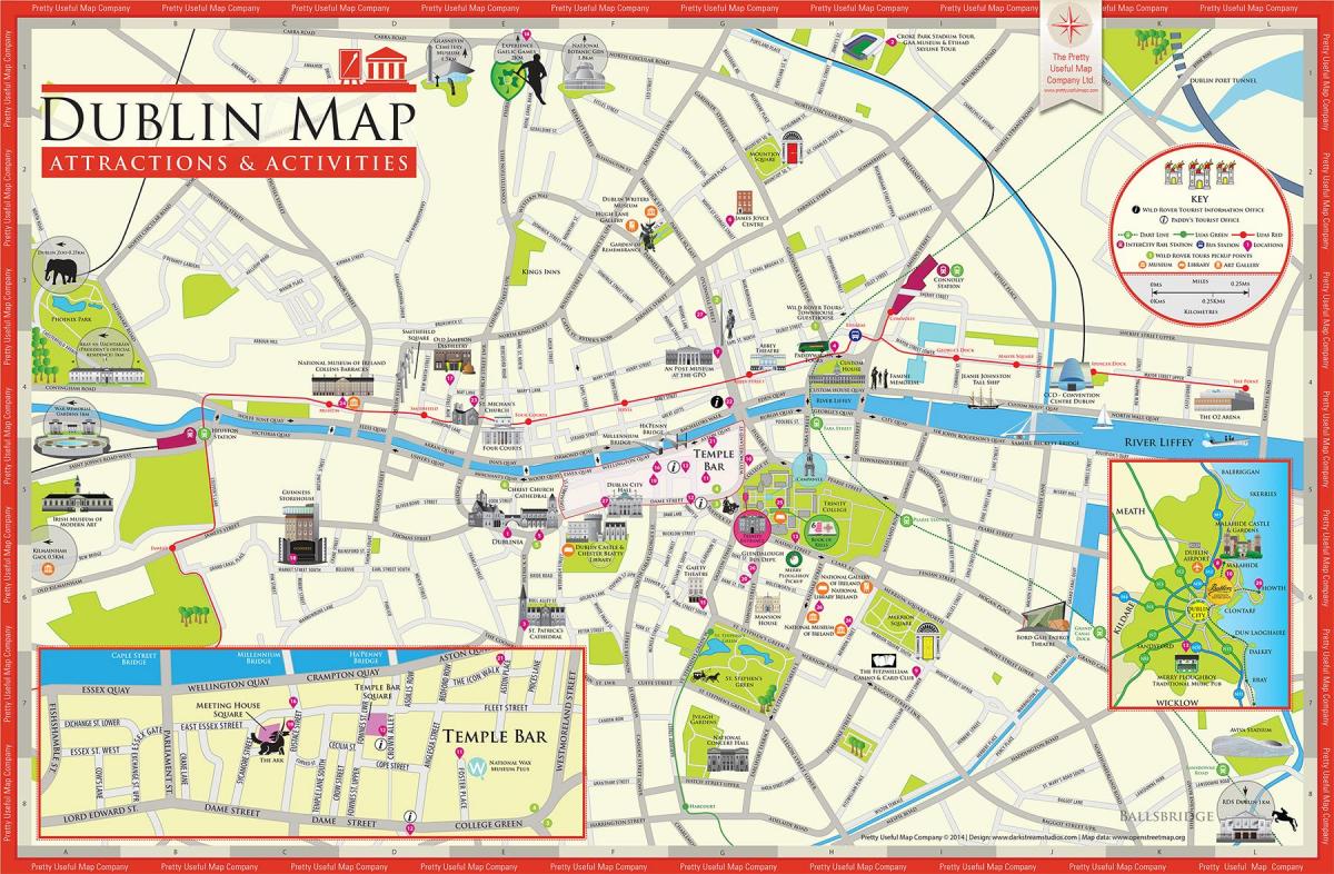 מפה של דבלין אטרקציות תיירותיות